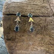 London blue topaz-gold-earrings-art deco-blue-arrow-back-sandrakernsjewellery
