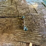 London blue topaz-gold-earrings-art deco-blue-arrow-side-sandrakernsjewellery