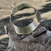 bangle-wide-leaf imprint-bobbles-inside-sandrakernsjewellery