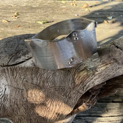 bangle-wide-leaf imprint-bobbles-sandrakernsjewellery