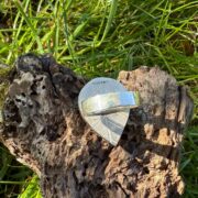 blue goldstone-ring-silver-sparkly-leaf-back-sandrakernsjewellery