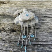 bottle-brooch-sky blue-topaz-chains-silver-sandrakernsjewellery