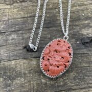 carved-goldstone-pendant-sterling silver-clasp-sandrakernsjewellery