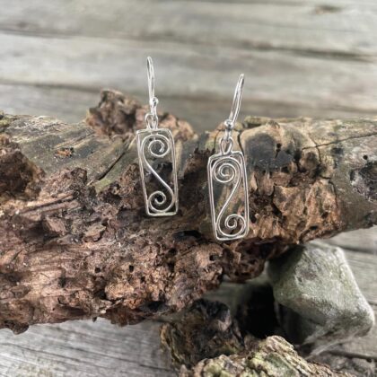 curled wire-earrings-silver-sandrakernsjewellery