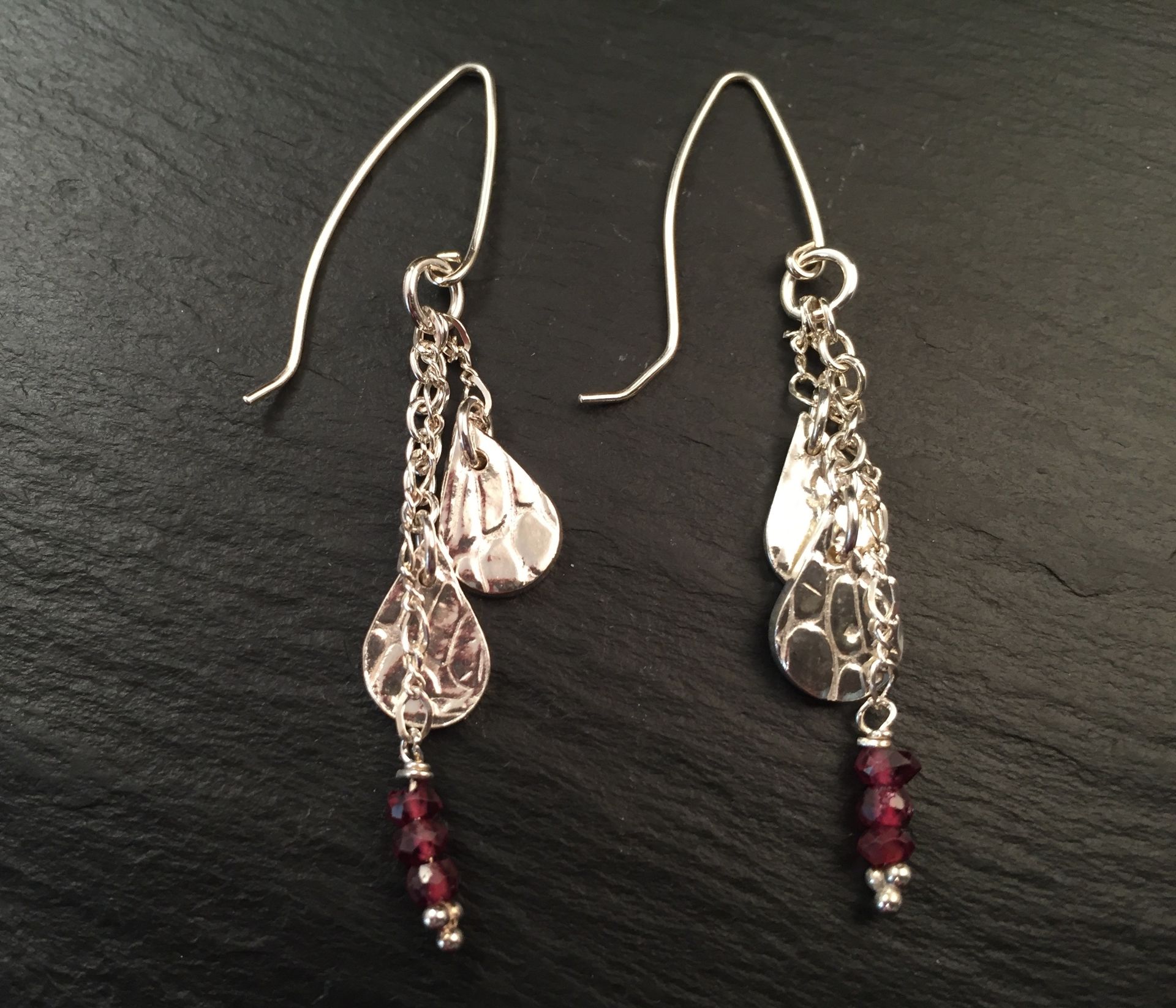 Garnet butterfly wing earrings - Sandra Kerns Jewellery