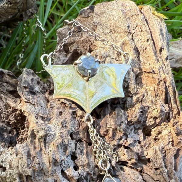 rough diamond-pendant-art deco-gold-9ct-salt and pepper diamond-front-sandrakernsjewellery