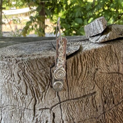 sterling silver-earrings-spiral-tassle-sandrakernsjewellery
