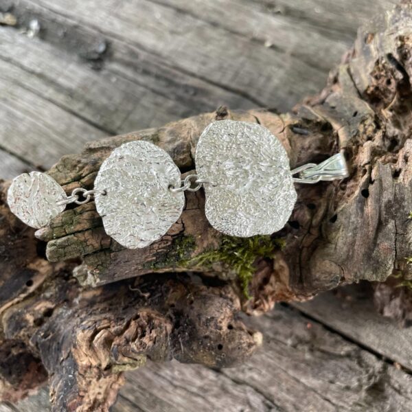 triple-drop-pendant-silver-mushroom imprint-sandrakernsjewellery triple-drop-pendant-silver-mushroom imprint-sandrakernsjewellery