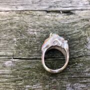 wax carved-ring-silver-peridot-claw=side-sandrakernsjewellery